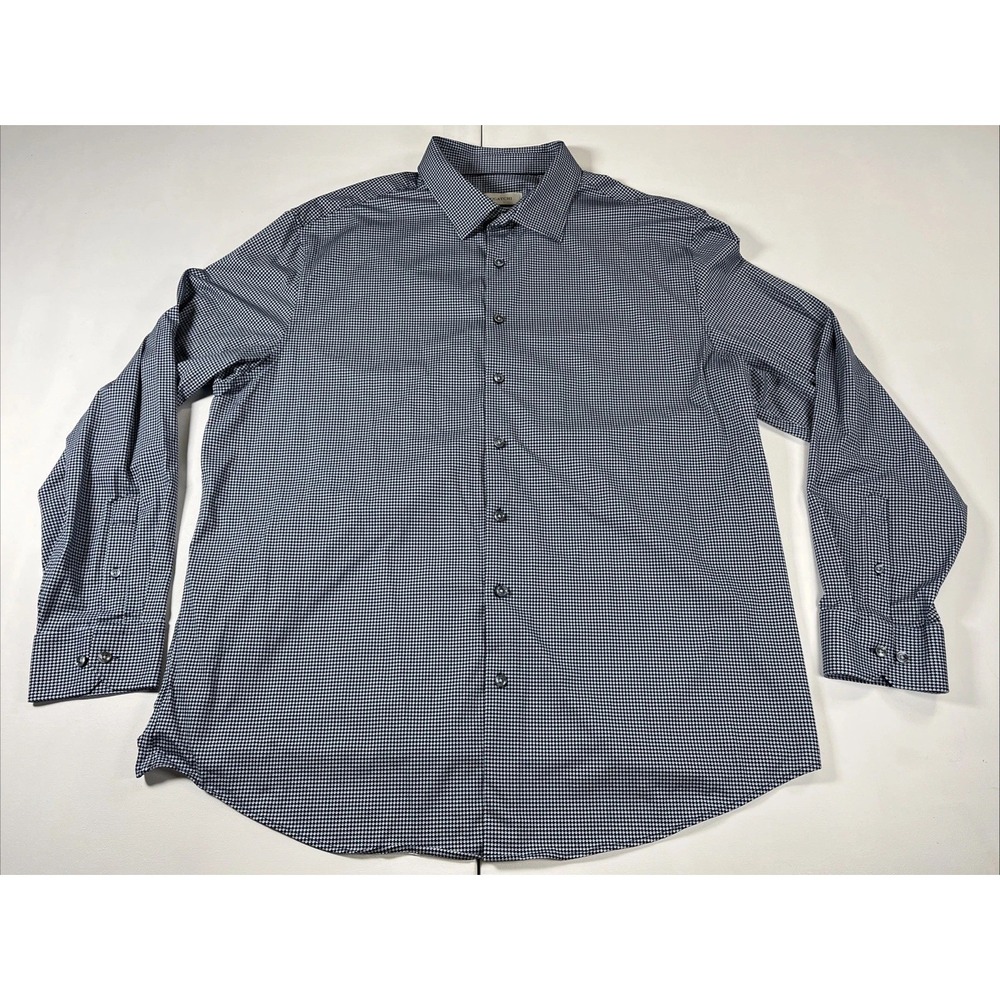 Bugatchi Shirt 8-Way Stretch Geometric Button Up Long Sleeve Men's 3XL
